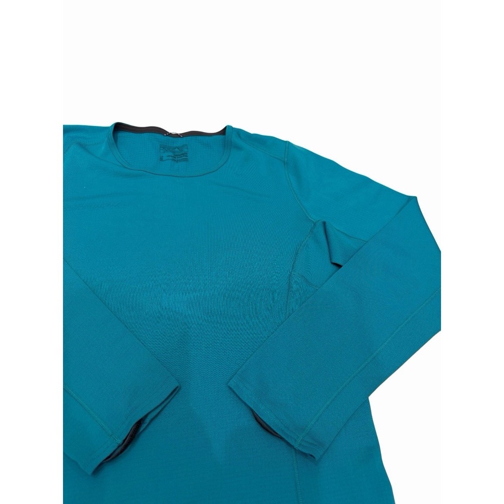 Patagonia Capilene Midweight Teal Blue Base Layer Long Sleeve Shirt Women Size M